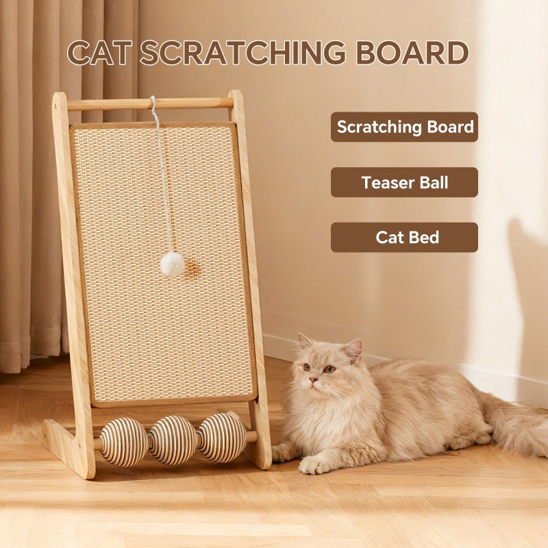 3-in-1 Sisal Scratching Board – Hanging & Wall Ball