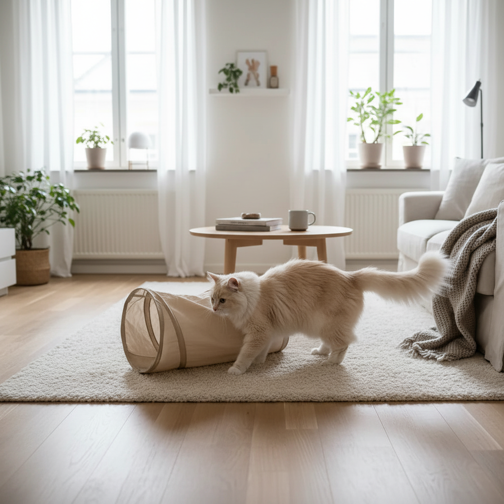 Comment aménager un espace jeu pour chat dans un petit appartement