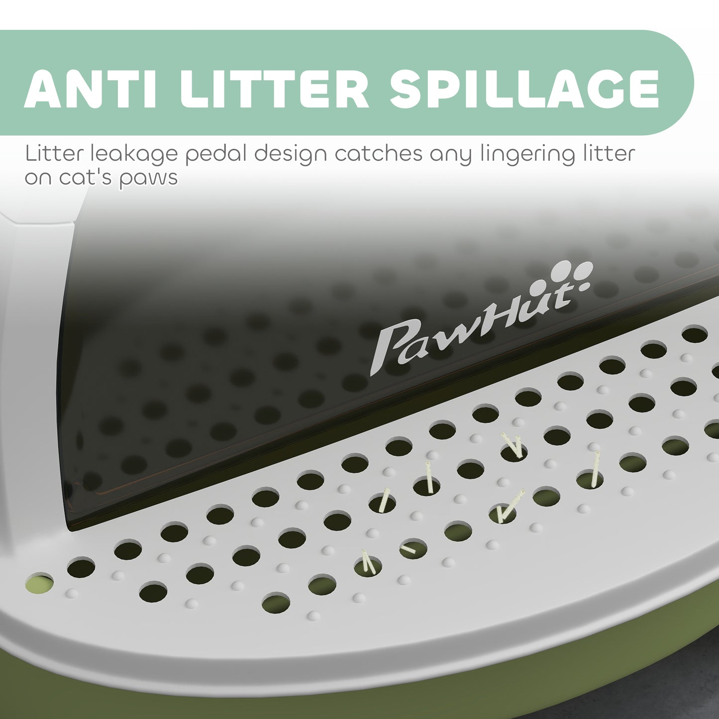Covered Litter Box – Drawer, Odor Control & Handle | Green