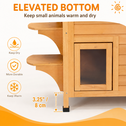 Maison Extérieure pour Chat 2 Étages™ – Bois Imperméable avec Toit Ouvrant