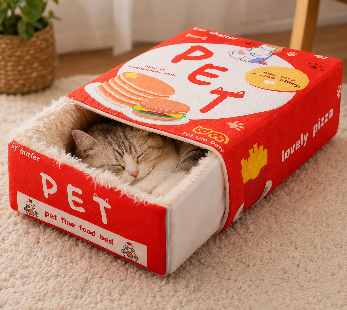 Cat Basket Snack Box – Ultra-Soft Enclosed Den 4 Seasons