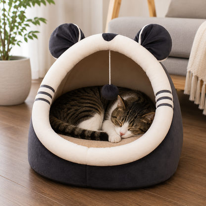 Cozy Winter Cat Bed – Their Little Retreat, Your Favorite