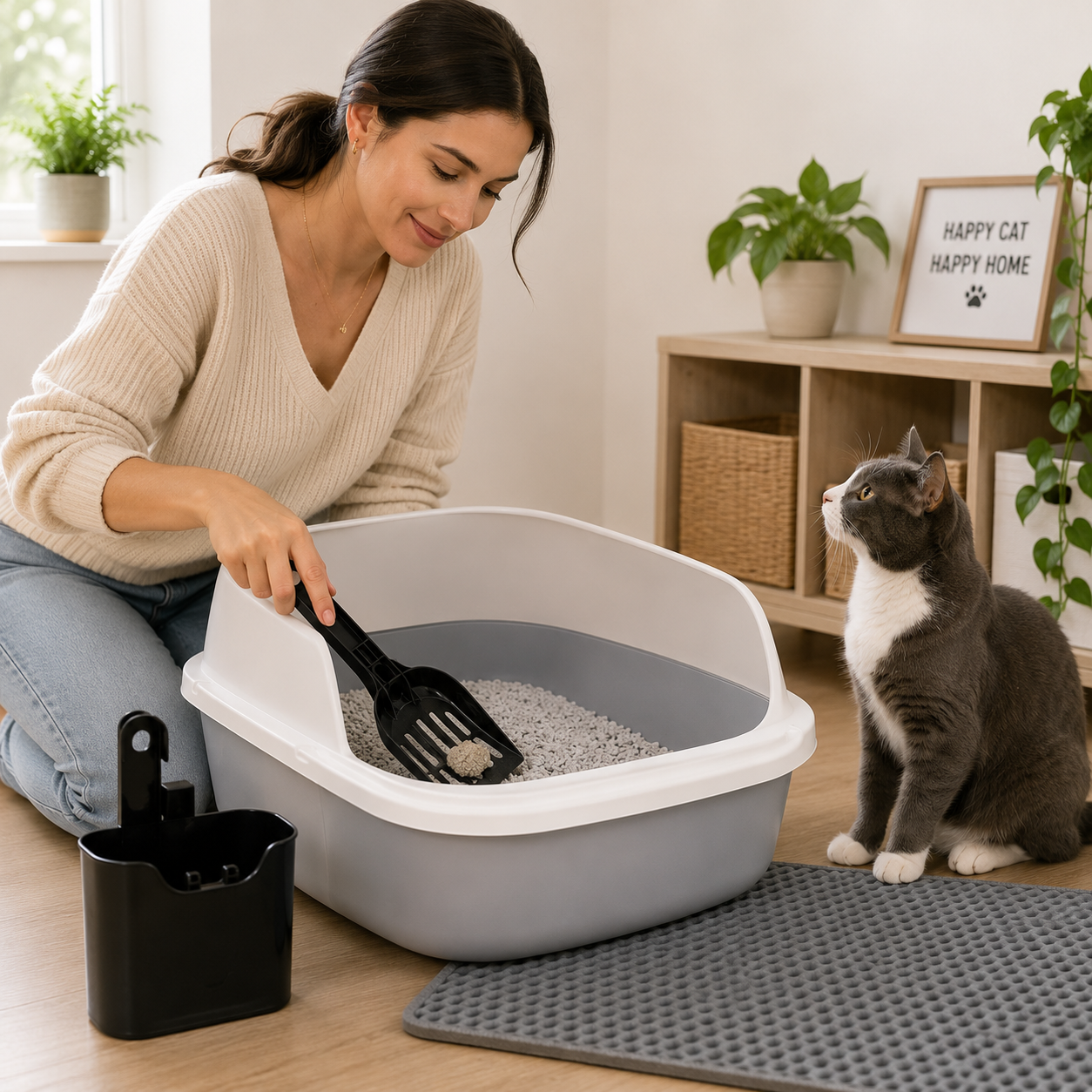 Mesh Litter Scoop – Extended Handle & Storage Box Included