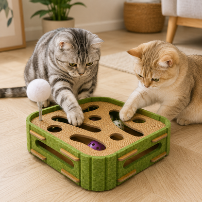 Felt & Natural Sisal Scratching Post – The Compact Scratching Post He'll Never Leave