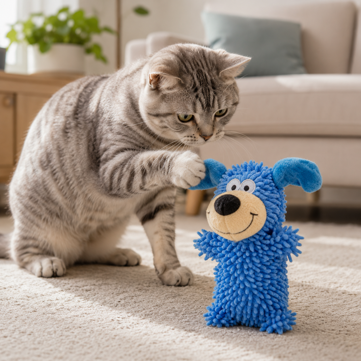 Microfiber Cat Plush Toy – Chew, Scratch, Hunt: Your Cat Will Love It
