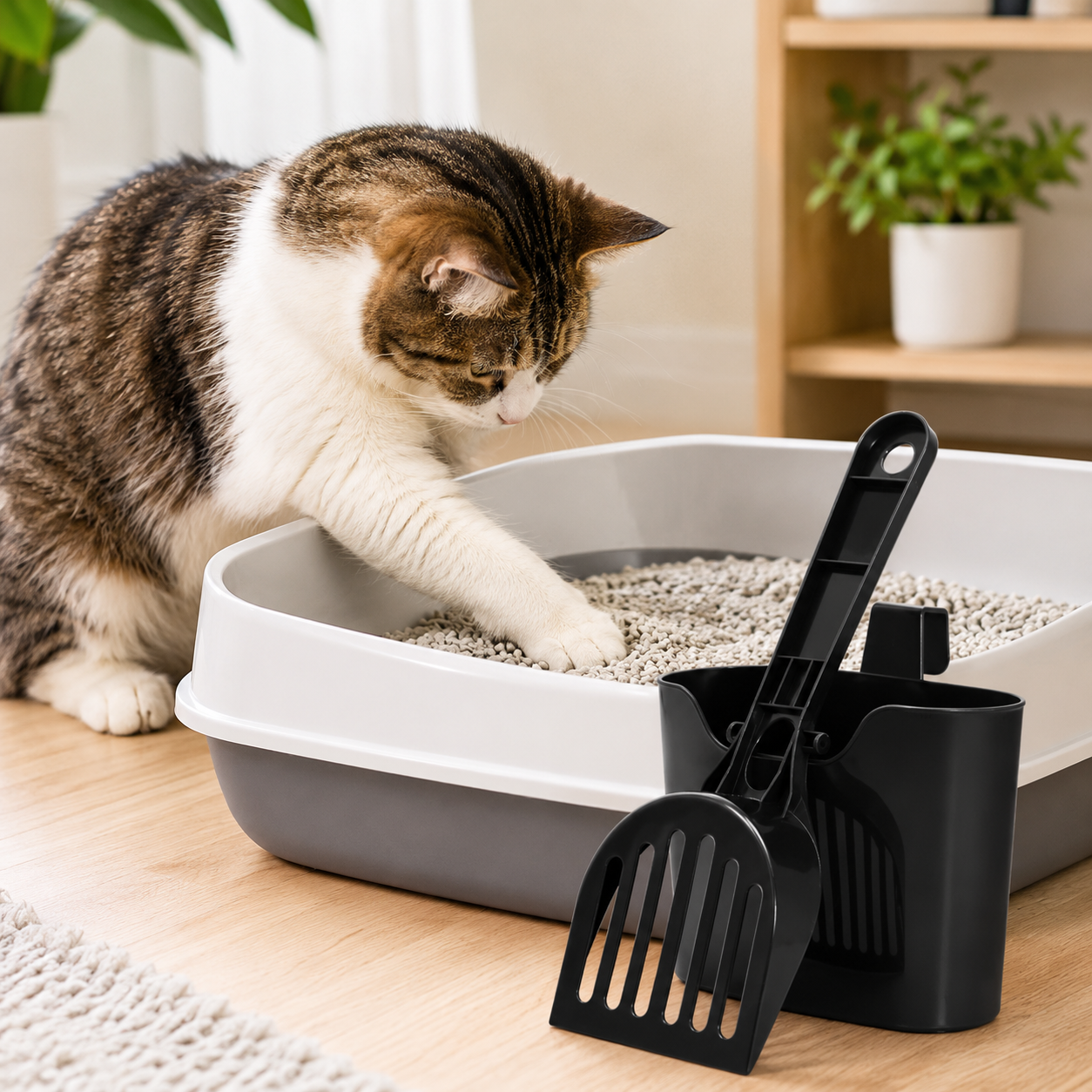 Mesh Litter Scoop – Extended Handle & Storage Box Included