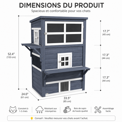 3-Tier Outdoor Cat House™ – Weatherproof with 5 Doors