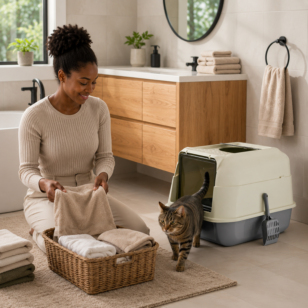 XL Convertible Cat Litter Box – Spacious Dual-Entry Design for Cleaner Homes