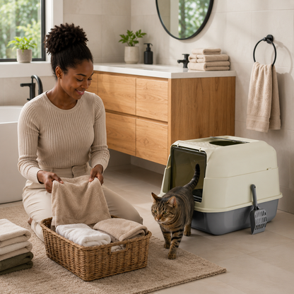 XL Convertible Cat Litter Box – Spacious Dual-Entry Design for Cleaner Homes
