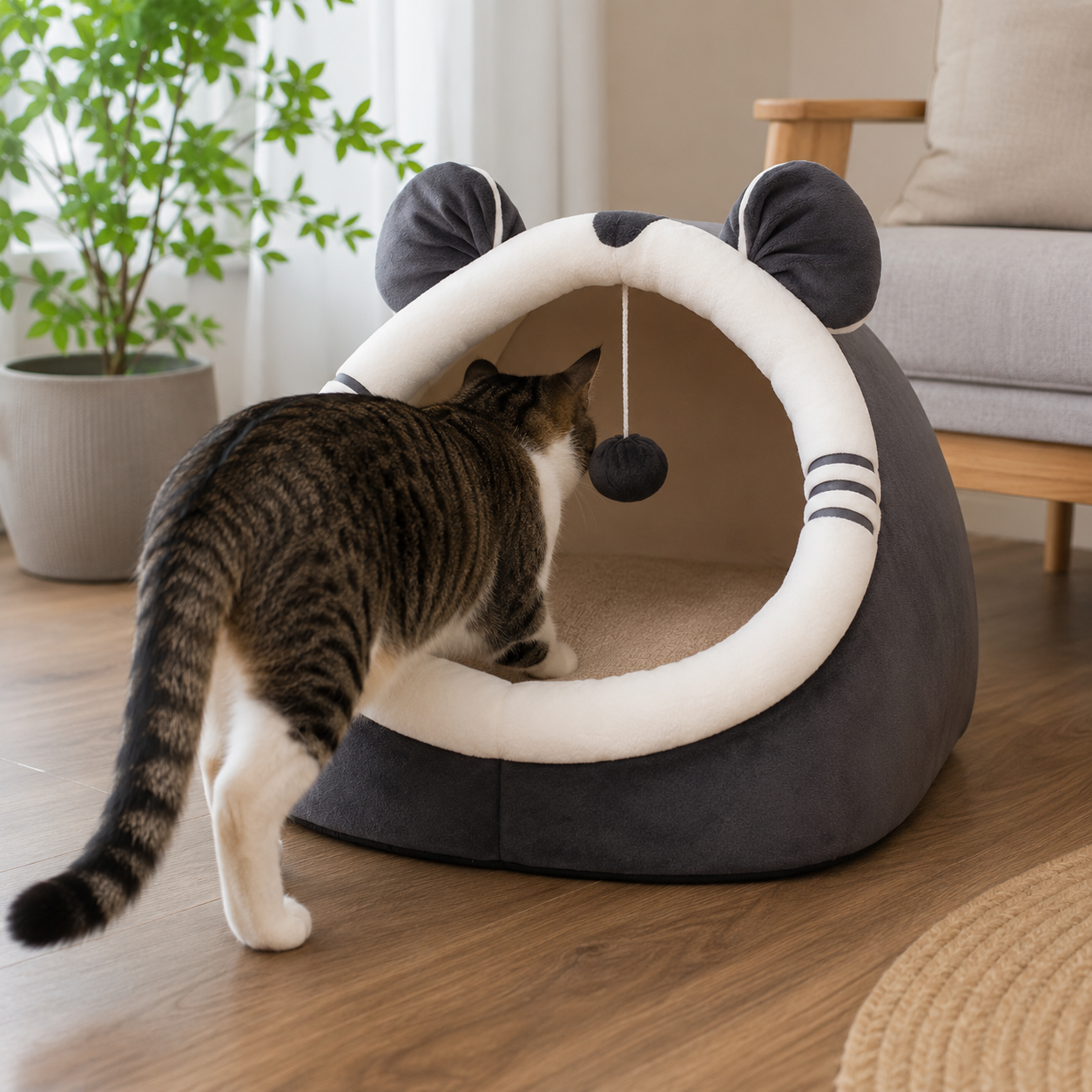 Cozy Winter Cat Bed – Their Little Retreat, Your Favorite