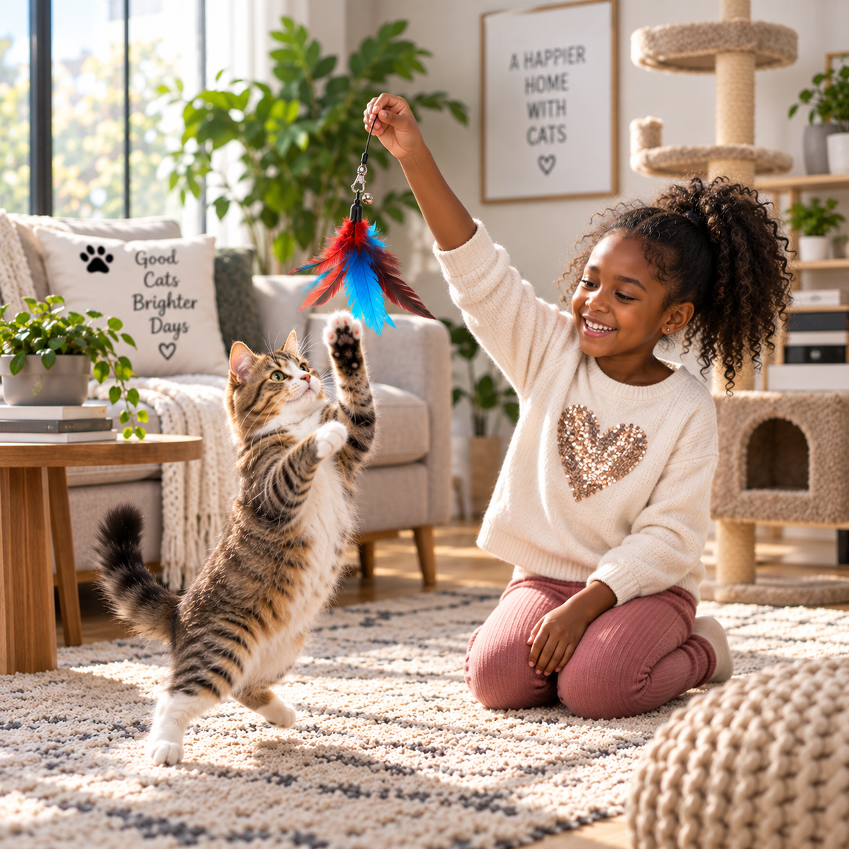 Telescopic Cat Wand Toy with Feather Attachments | 2-Pack