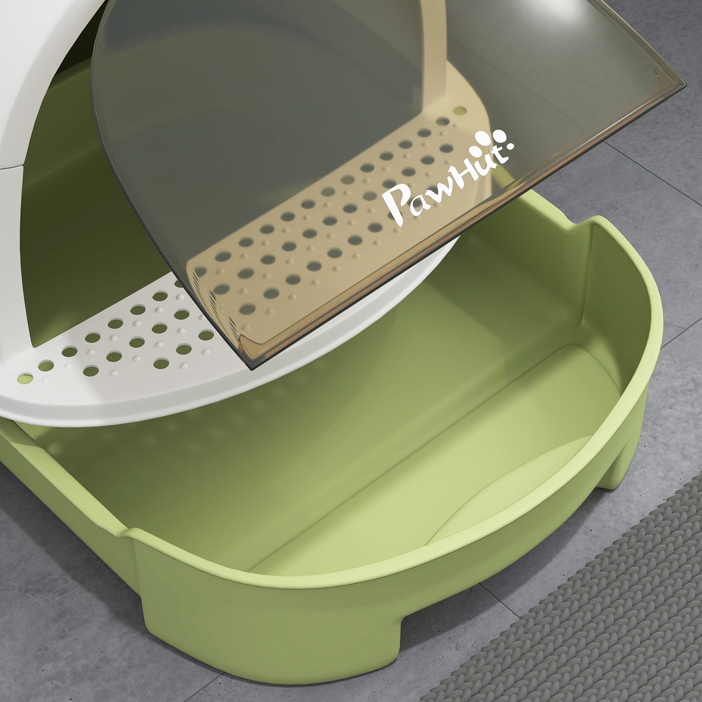 Covered Litter Box – Drawer, Odor Control & Handle | Green