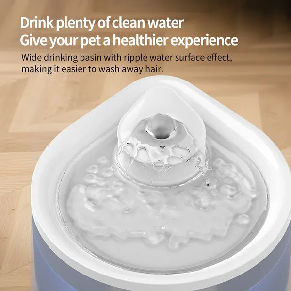 2.5L Silent Cat Water Fountain – Nightlight, Visible Gauge & USB | White