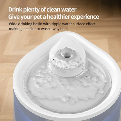2.5L Silent Cat Water Fountain – Nightlight, Visible Gauge & USB | White