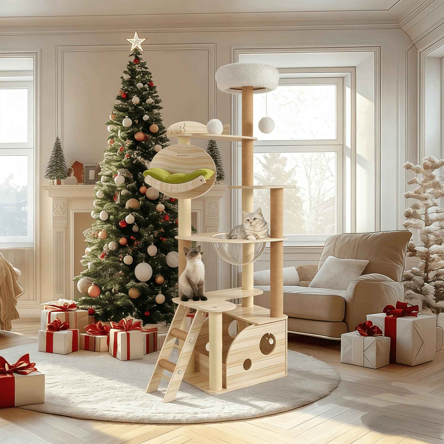 Arbre a chat avec plates-formes | 6 niveaux