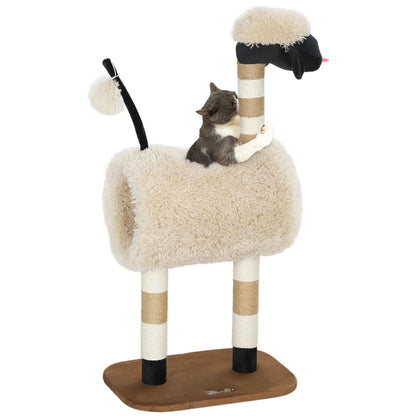 Arbre a chat avec tire a gratter avec chat jouant