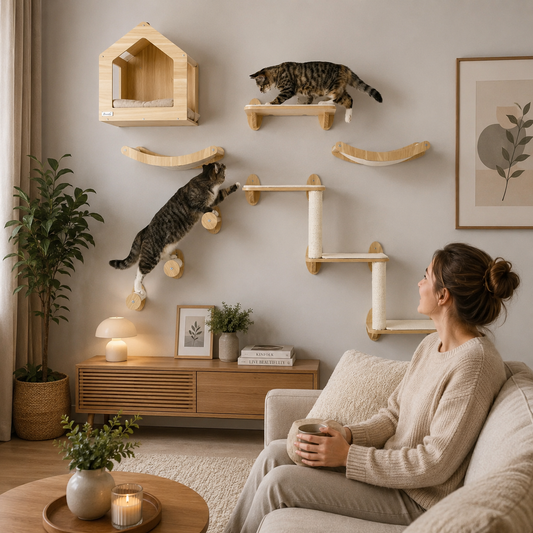 Transform your empty wall into your cat's favorite playground.