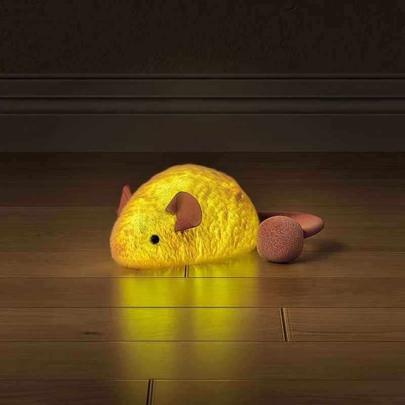Jouet interactif chat souris illuminé