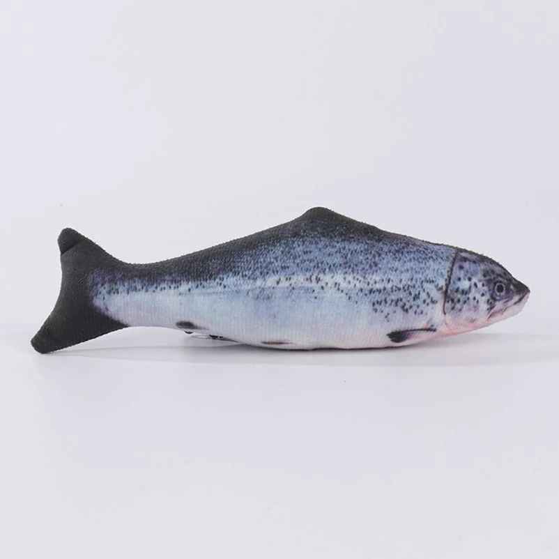 Jouet poisson saumon en peluche pour chat