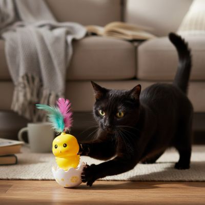 Jouet pour chat avec chat noir