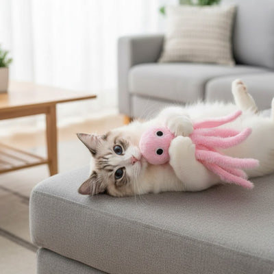 Jouet pour chat coucher sofa