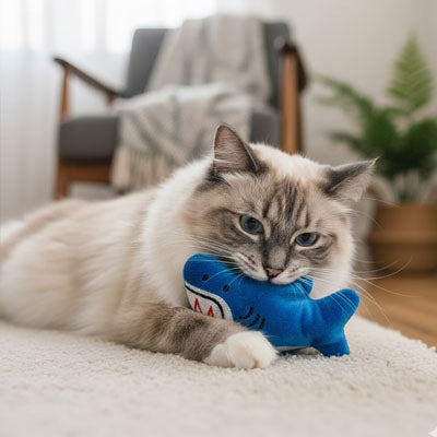 Jouet pour chat requin
