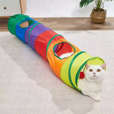 Tunnel pour chat multicolor
