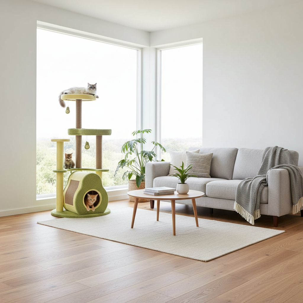Arbre à chat avocat dans salon moderne – Shopify