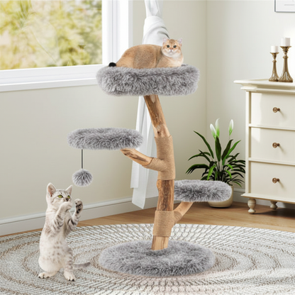Arbre à chat bois poirier lifestyle Shopify