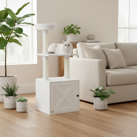 Arbre à chat cache litière - Shopify