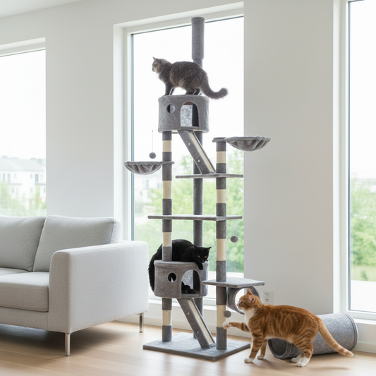 Arbre à chat salon moderne carré