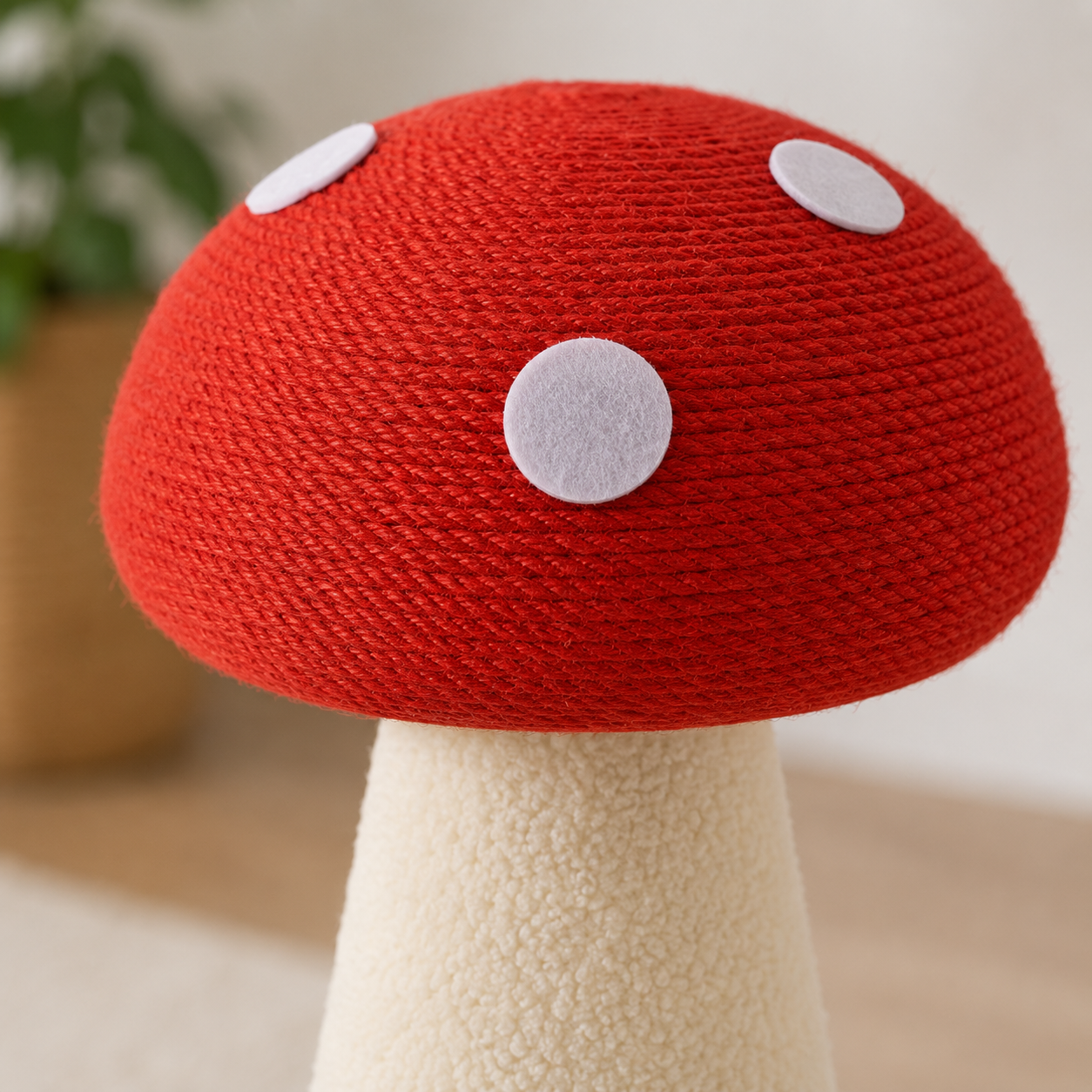 Natural Sisal Mushroom Scratcher – Decorative for You, Irresistible for Him