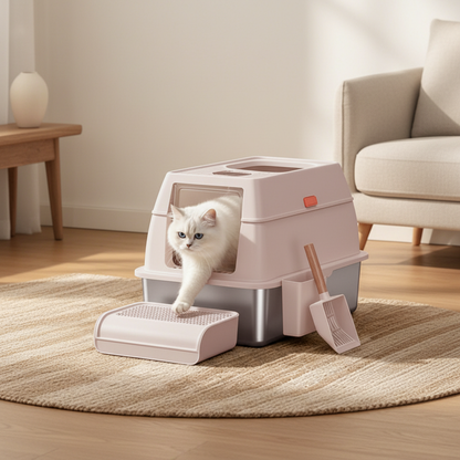 Bac à litière inox rose – Shopify