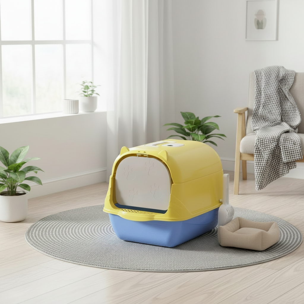 Bac à litière jaune lifestyle sans mesures