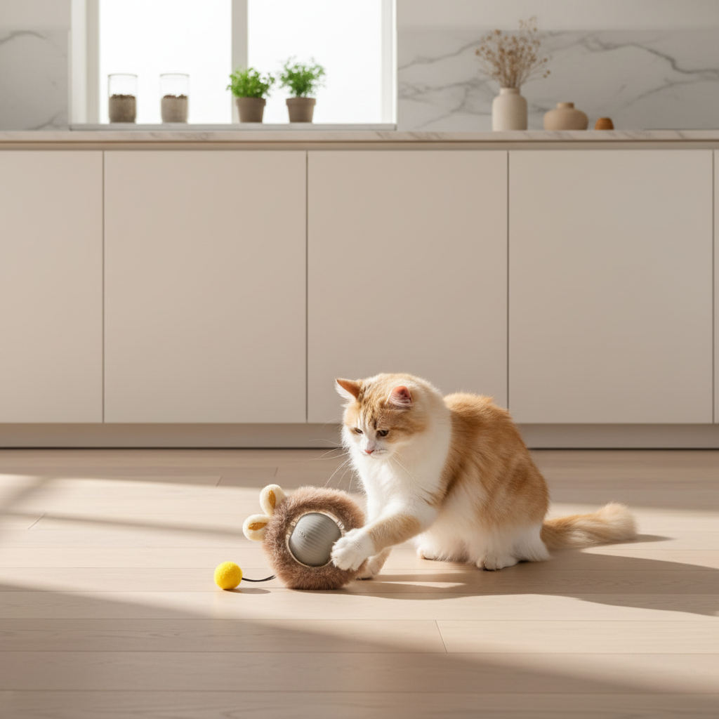Balle interactive chat – cuisine moderne