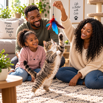 Telescopic Cat Wand Toy with Feather Attachments | 2-Pack