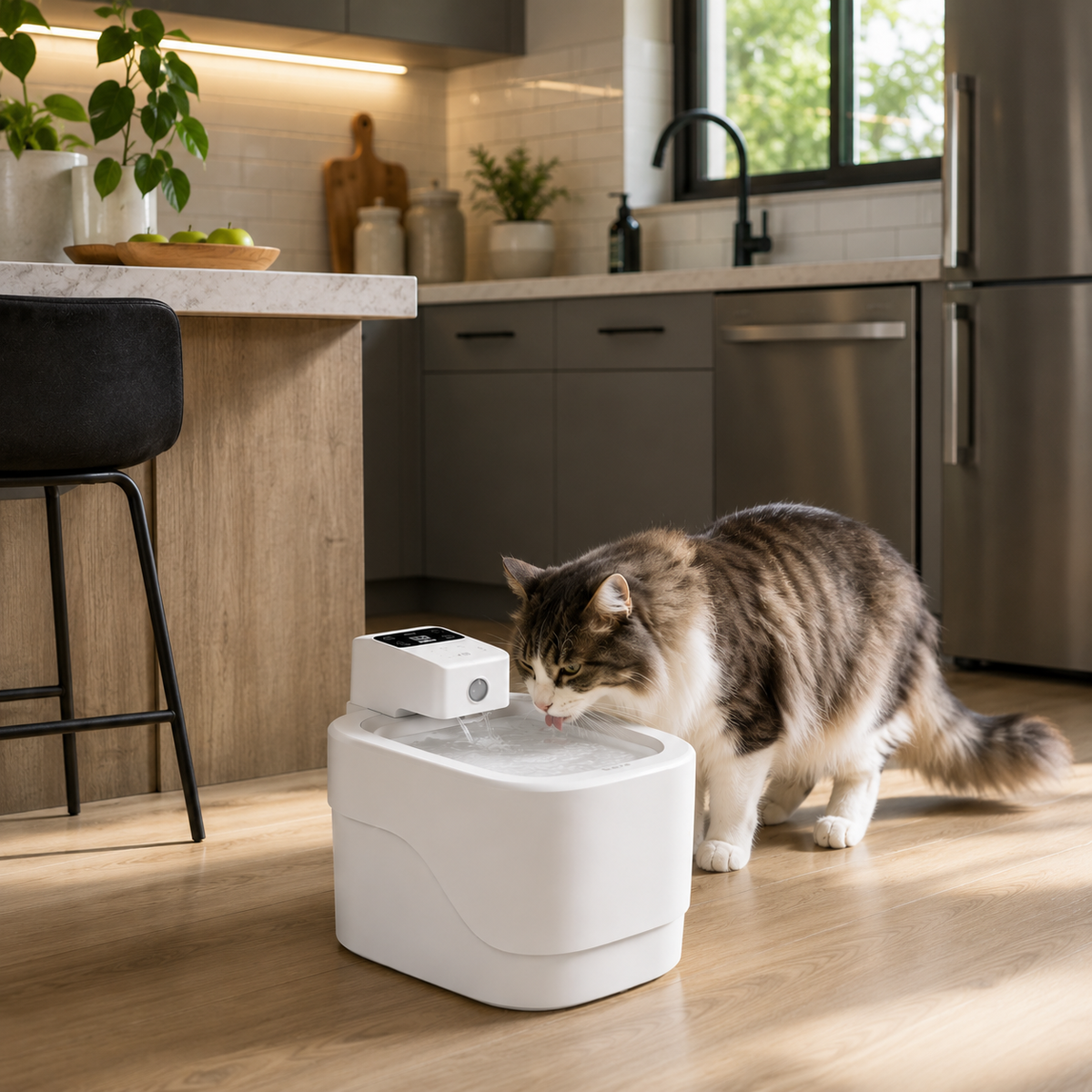 Wireless Cat Water Fountain with Motion Sensor