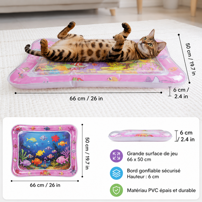 Cat Aquatic Mat 6 3D Fish & LED – He Used to Stare at Water. Now He Hunts It.