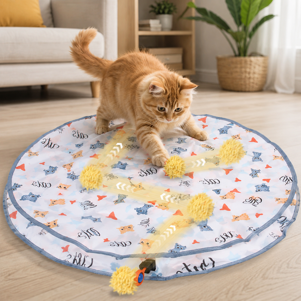 Interactive USB Rechargeable Cat Ball with Smart Hide-and-Seek Bag