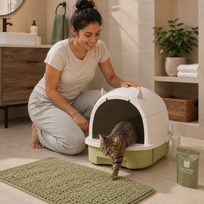Portable Green Litter Box – Privacy for Your Cat, Cleanliness for You