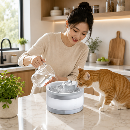 Smart Cat Water Fountain 1.5L – Ultra-Quiet Automatic Pet Water Dispenser with Continuous Flow & Water Level Window