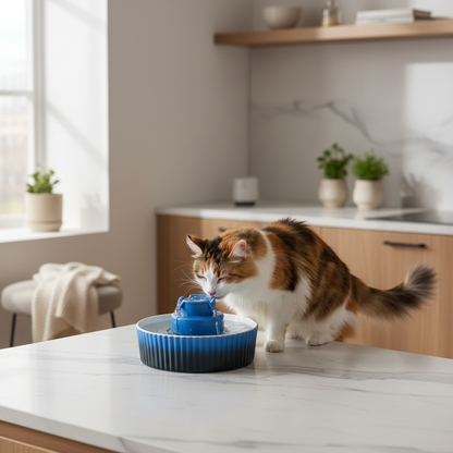 Fontaine céramique chat - cuisine lifestyle