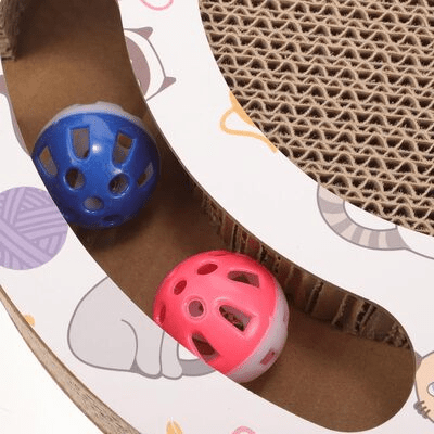 Grattoir Chat - PurrRoundScratcher™ - Chats & Balles - Chat Récréatif