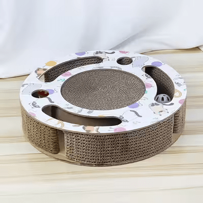 Grattoir Chat - PurrRoundScratcher™ - Chats & Balles - Chat Récréatif