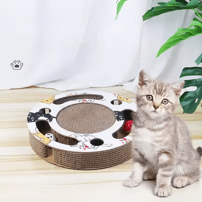 Grattoir Chat - PurrRoundScratcher™ - Chats Colorés - Chat Récréatif