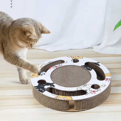 Grattoir Chat - PurrRoundScratcher™ - Chats Colorés - Chat Récréatif