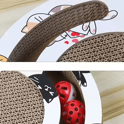 Grattoir Chat - PurrRoundScratcher™ - Chats Colorés - Chat Récréatif