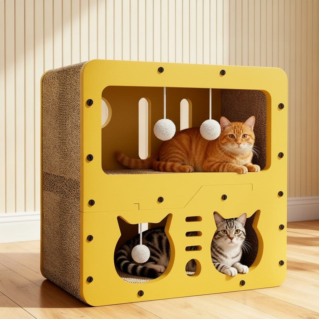 Griffoir canapé double niveau – salon moderne carré