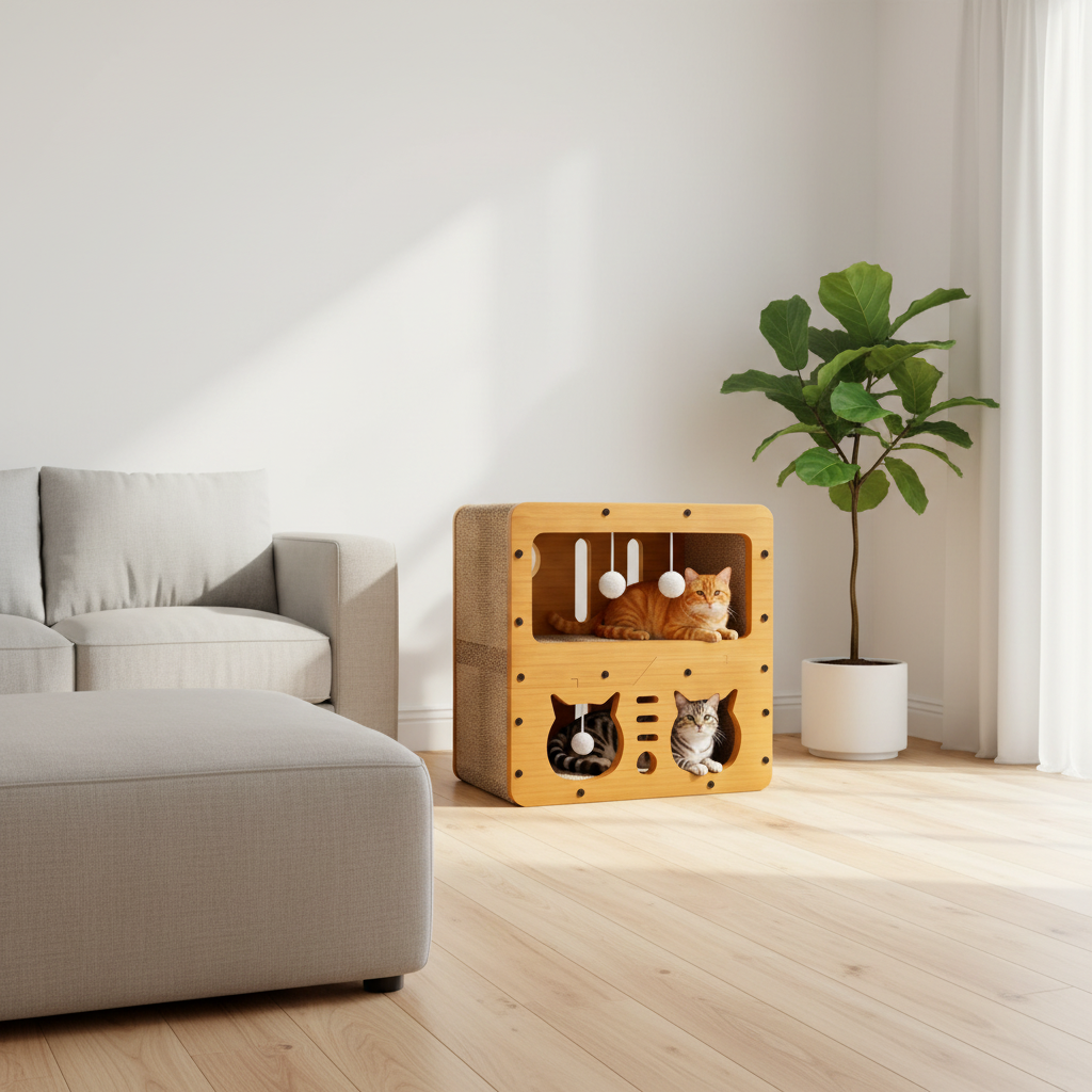 Griffoir maison carton décor moderne éloigné