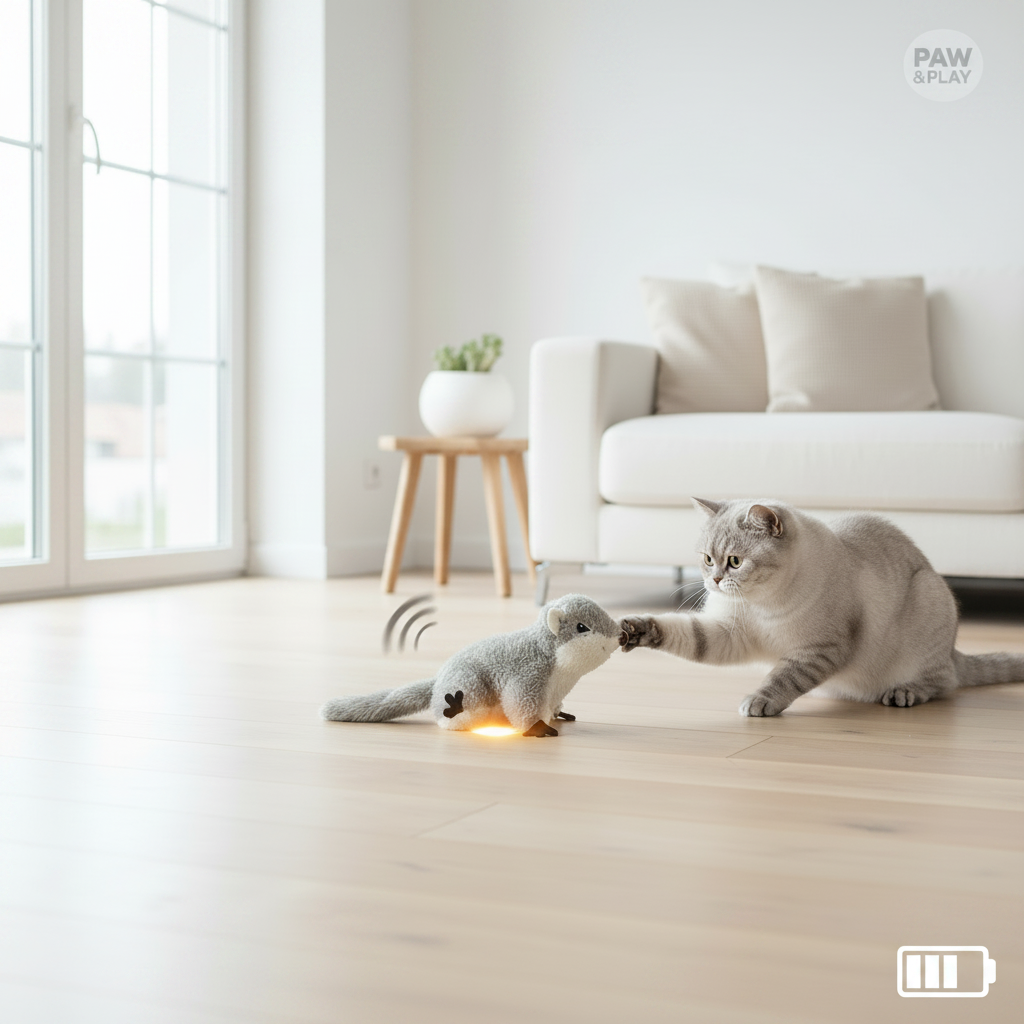 Jouet écureuil chat salon moderne – carré